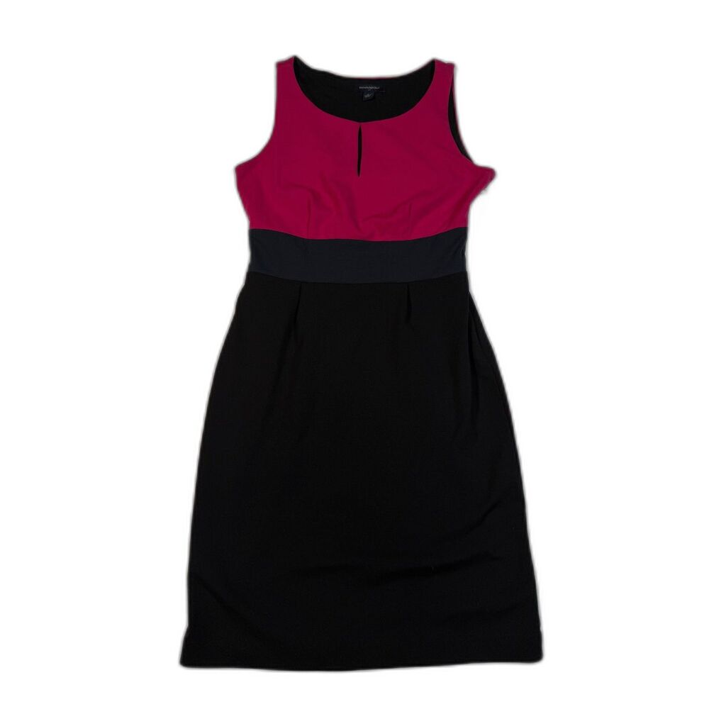 Banana Republic Dress Size 4 Colorblock Pink Black Navy Sheath Work Office Mini